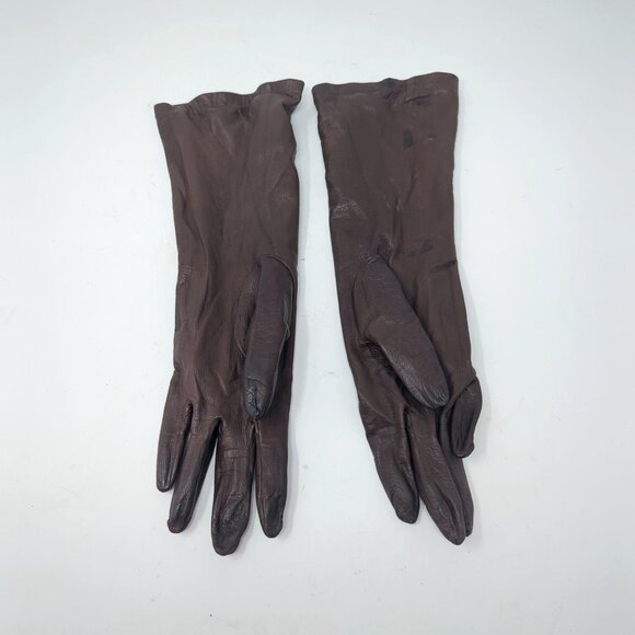 Vintage Regency Brown Gloves Small Mid Real Kid - Picture 7 of 8